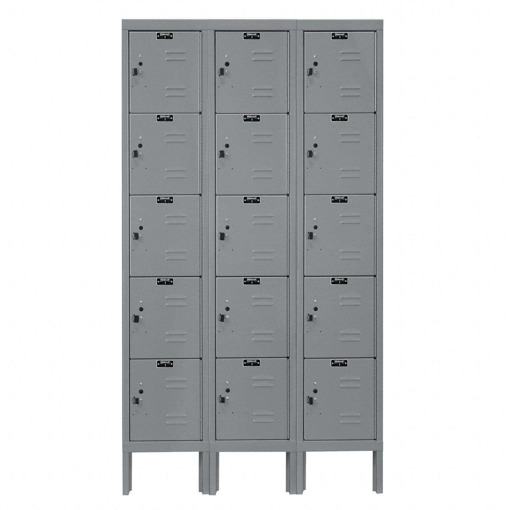 Hallowell Box Locker: 36 In X 12 In X 66 In, 5 Tiers, 3 Units Wide 