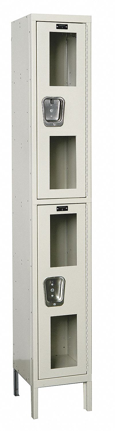 Wardrobe Locker: 12 in x 12 in x 78 in, Clearview, 2 Tiers, 1 Units Wide, Padlock Hasp