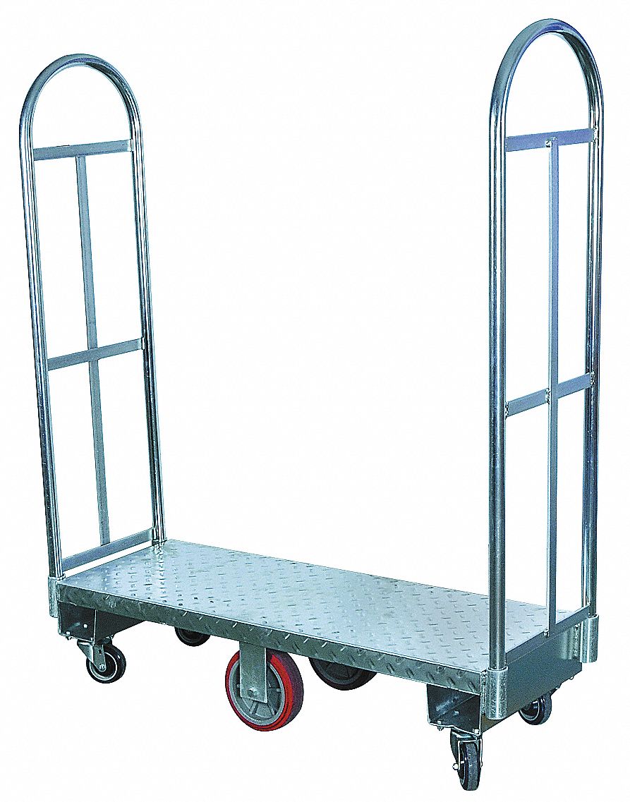 Dayton Carrito de Plataforma Estrecha con Cubierta de Acero, Acero, 2000 lb., Tipo de Mango (2) Alto