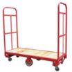 Tall-Handle Wooden-Deck Platform Trucks for Confined Spaces