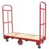 Tall-Handle Wooden-Deck Platform Trucks for Confined Spaces