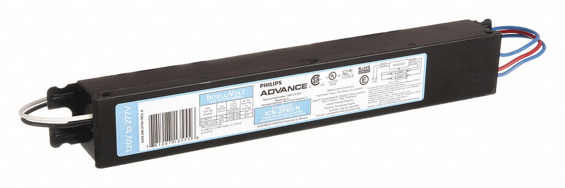 BALLAST FLUORESCENT, T12, 120 À 277VCA, 1 À 2 AMPOULES ACCEPTÉES, 75W AMPOULE MAX