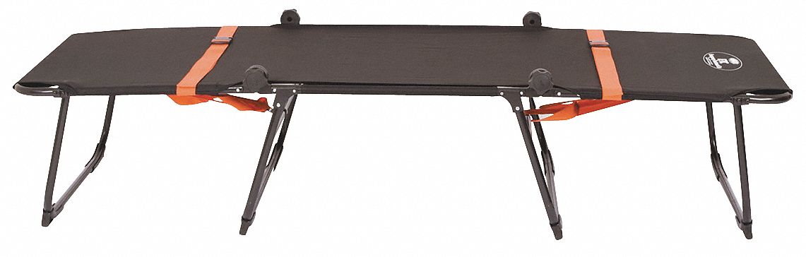 Emergency Treatment Cot,  84 in Length,  32 in Width,  18 in Height,  350 lb Weight Capacity,  Black