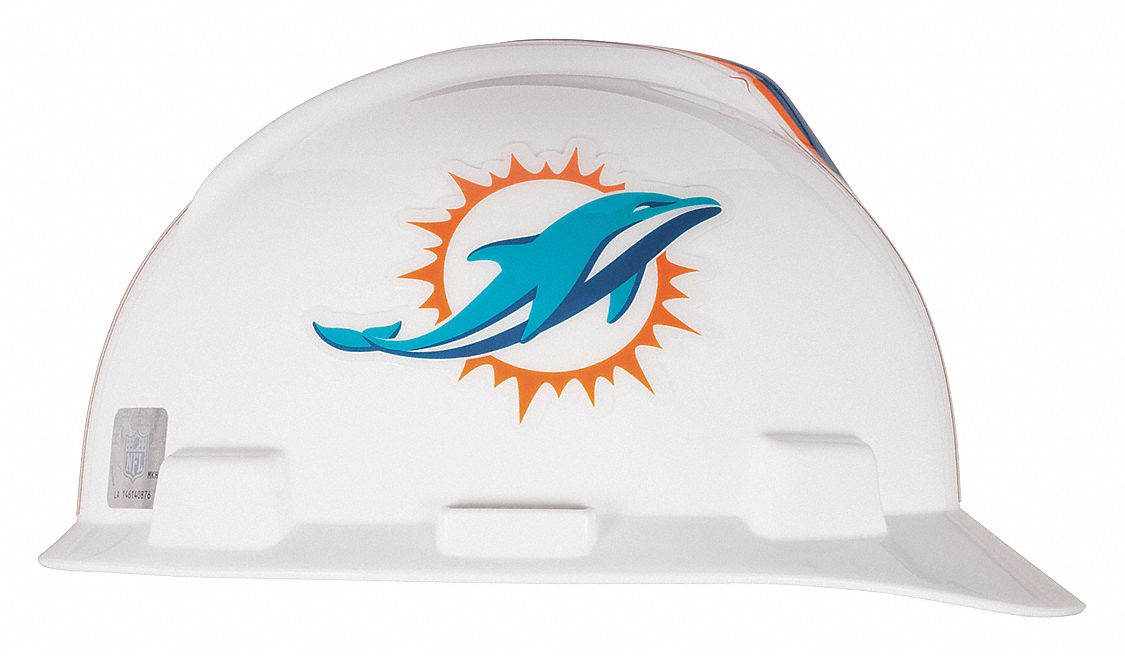 White Miami Dolphins NFL Hard Hat 4VP49 818399 Grainger