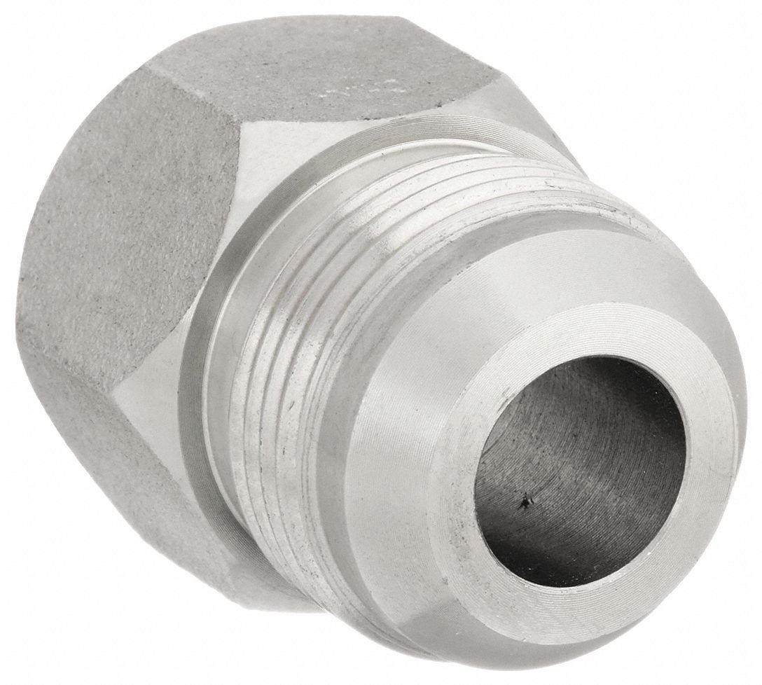 Hydraulic Hose Adapter: 3/4 in x 1 in Fitting Size, Female x Male, JIC x JIC, Rigid, Straight