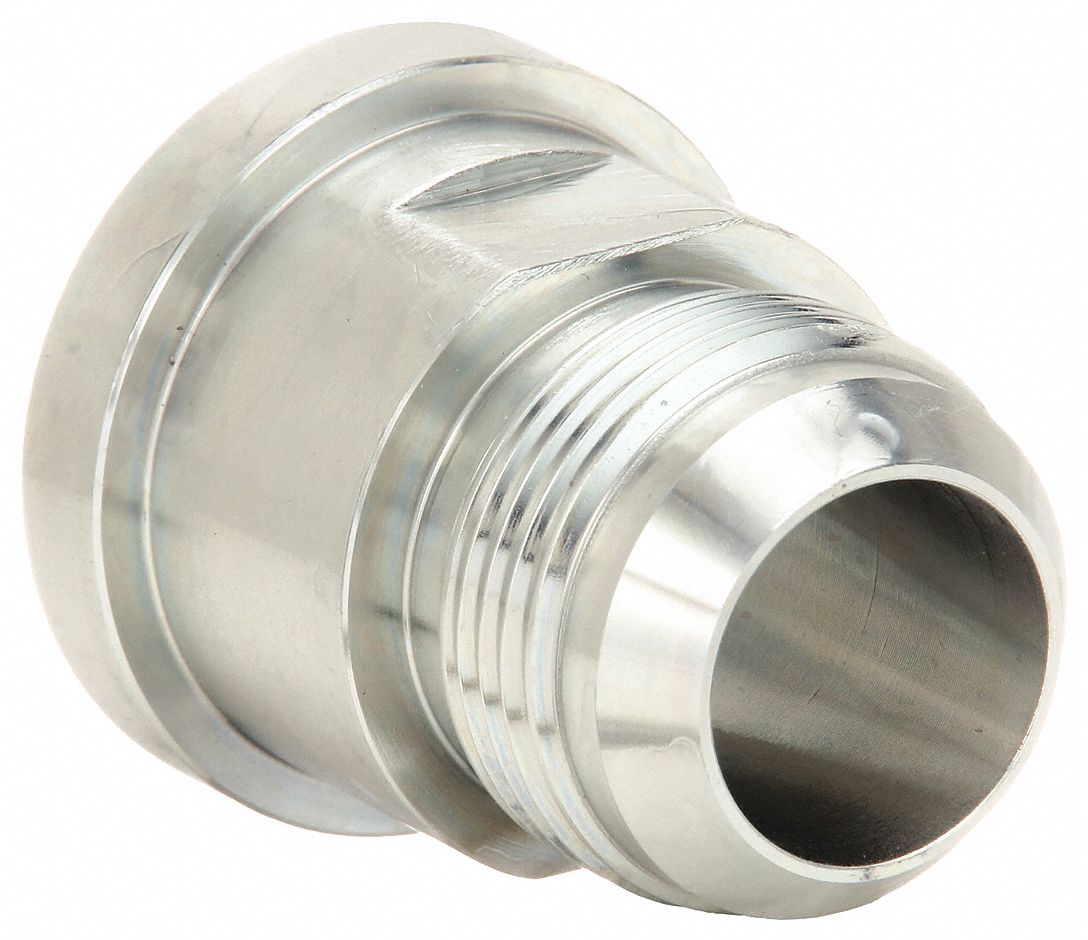 Hydraulic Hose Adapter: 1 in x 1 in Fitting Size, Male x Male, Flange x JIC, Rigid, Straight