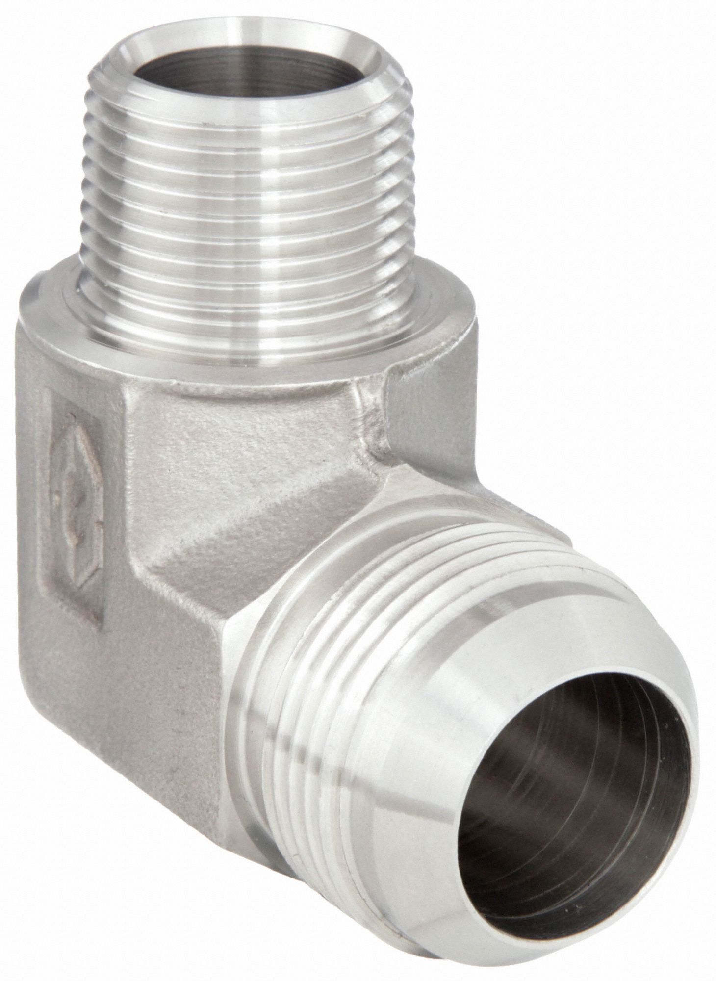 Hydraulic Hose Adapter: 3/4"-14 Thread Size, 3/4 in x 1 in Fitting Size, Male x Male, NPTF x JIC