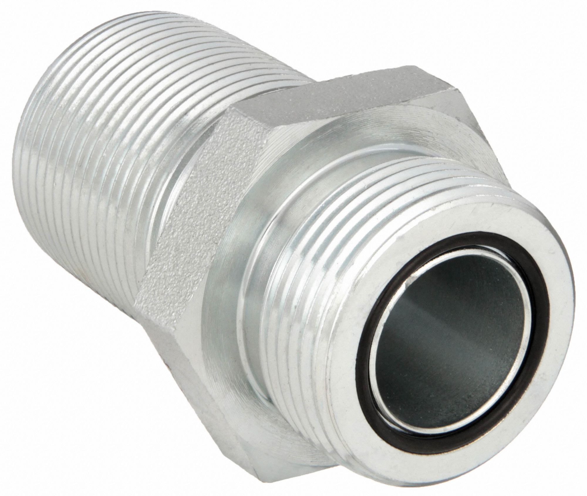 Hydraulic Hose Adapter: 1 in x 1 in Fitting Size, Male x Male, ORS x ORS, Rigid, Straight
