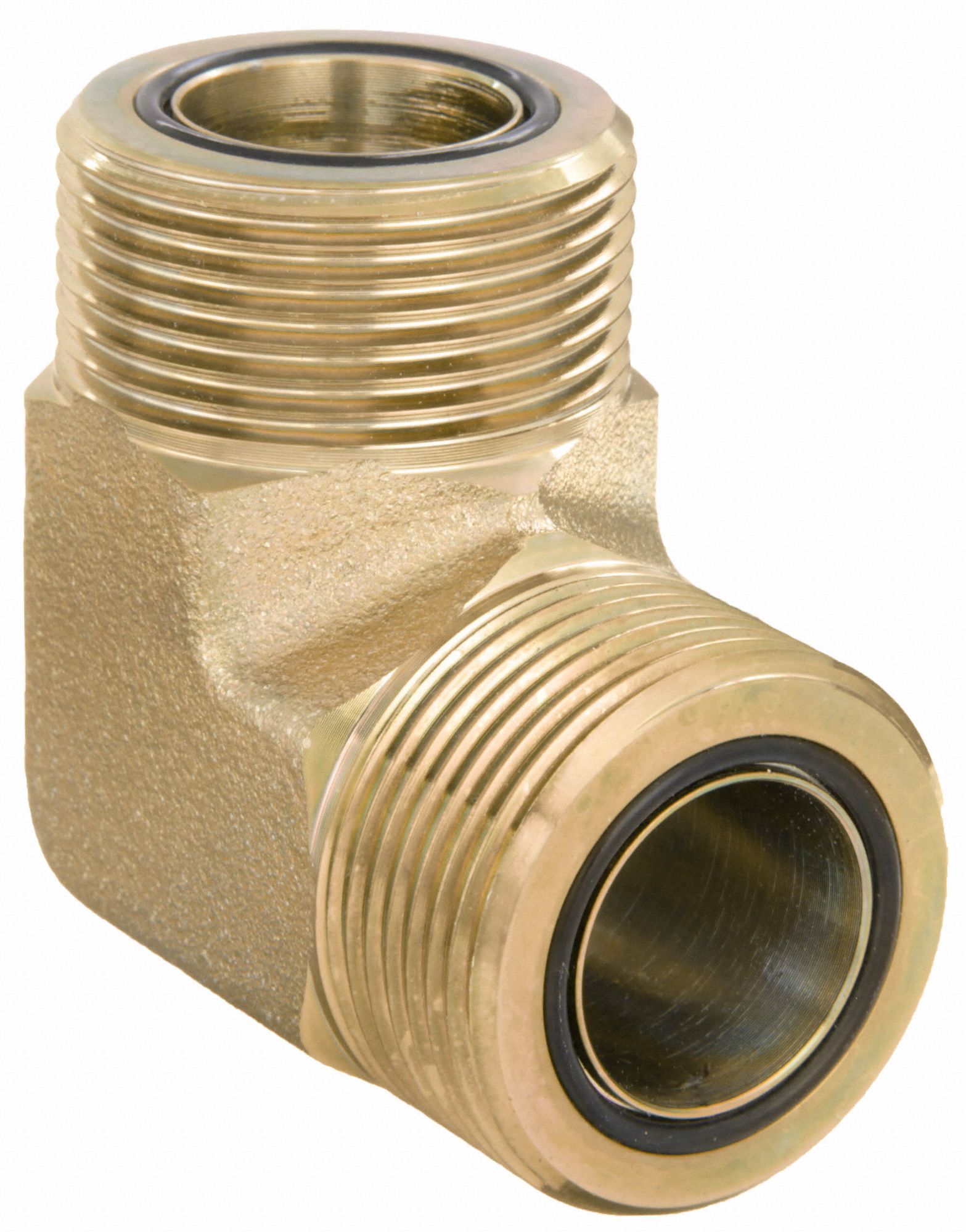 Hydraulic Hose Adapter: 1 1/4 in x 1 1/4 in Fitting Size, Male x Male, ORS x ORS, Rigid, 90° Elbow