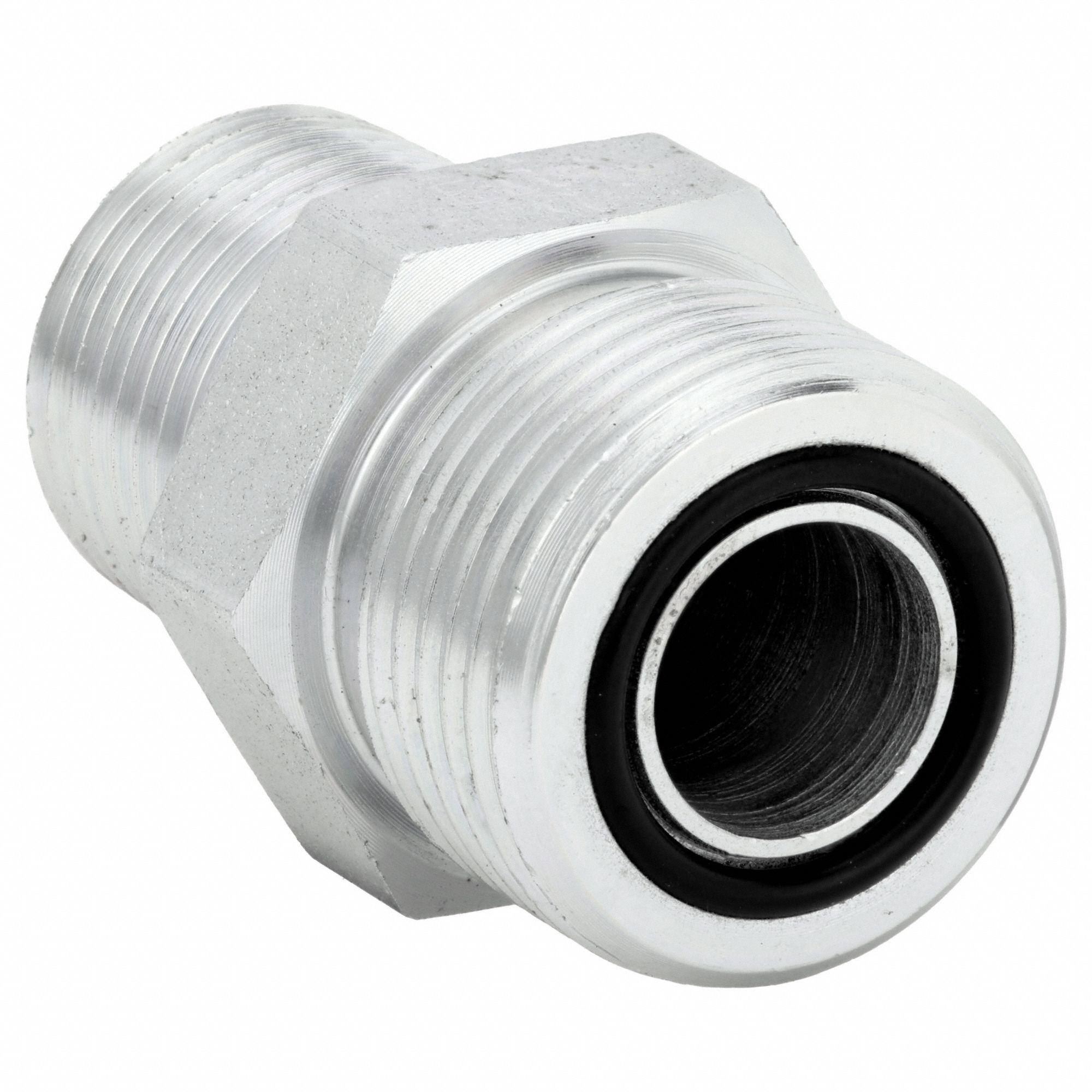Hydraulic Hose Adapter: 5/8 in x 1/2 in Fitting Size, Male x Male, ORS x NPTF, Rigid, Straight