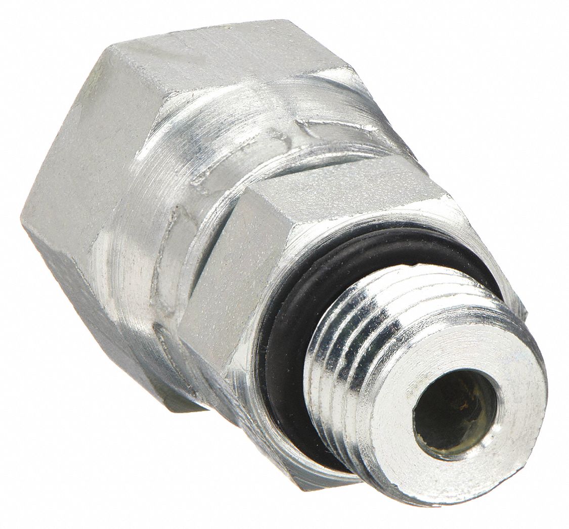 Hydraulic Hose Adapter: 1 in x 1 in Fitting Size, Female x Male, NPSM x ORB, Swivel, Straight