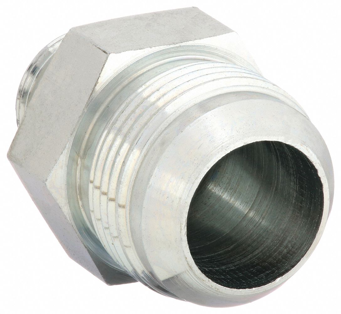 HYDRAULIC HOSE ADAPTER, ¼ X ½ IN FITTING, MALE X MALE, ORB X JIC, RIGID, STRAIGHT