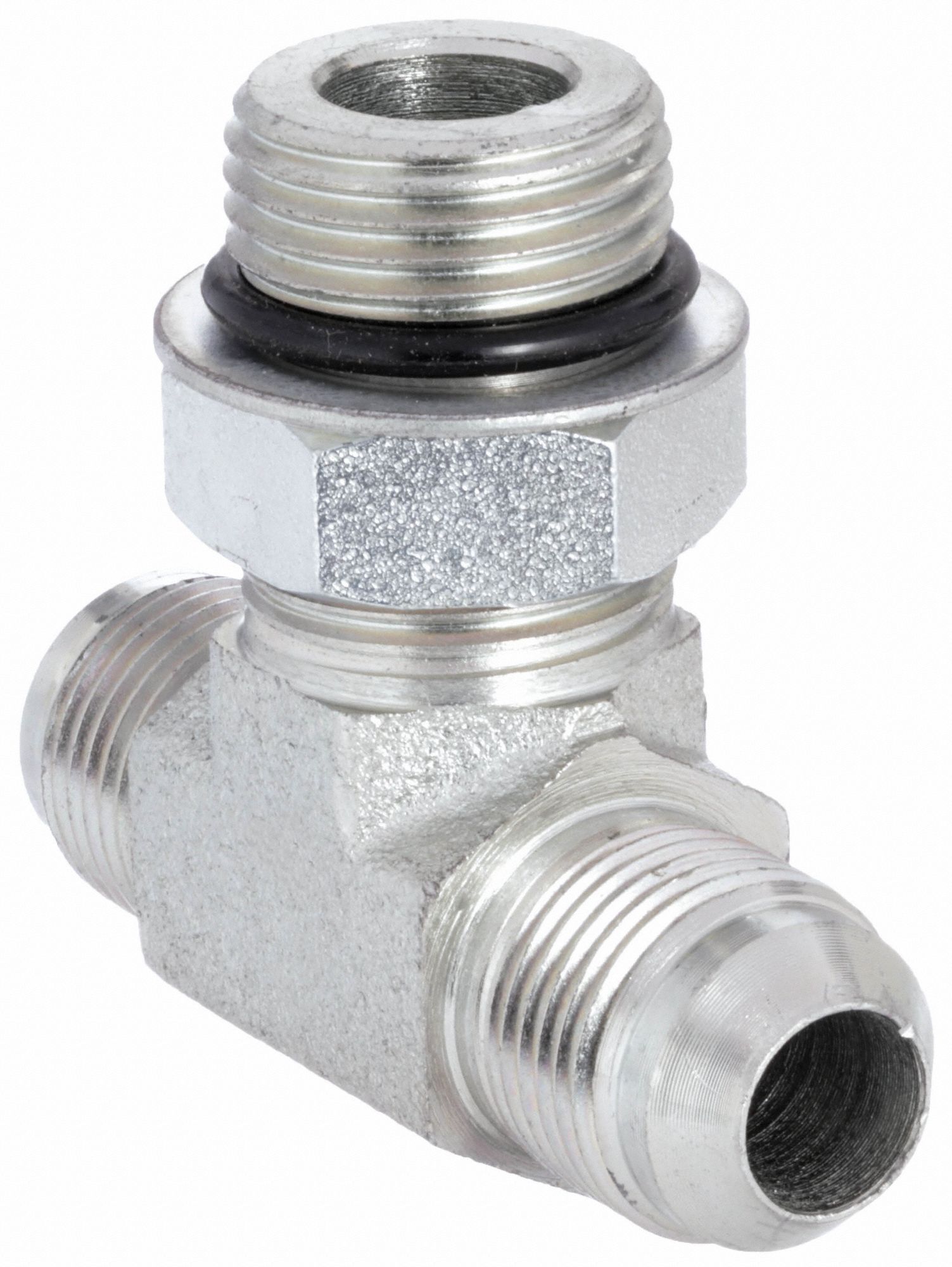 Hydraulic Hose Adapter: 1/2 in x 5/8 in x 1/2 in Fitting Size, Male x Male x Male, ORB x JIC x JIC