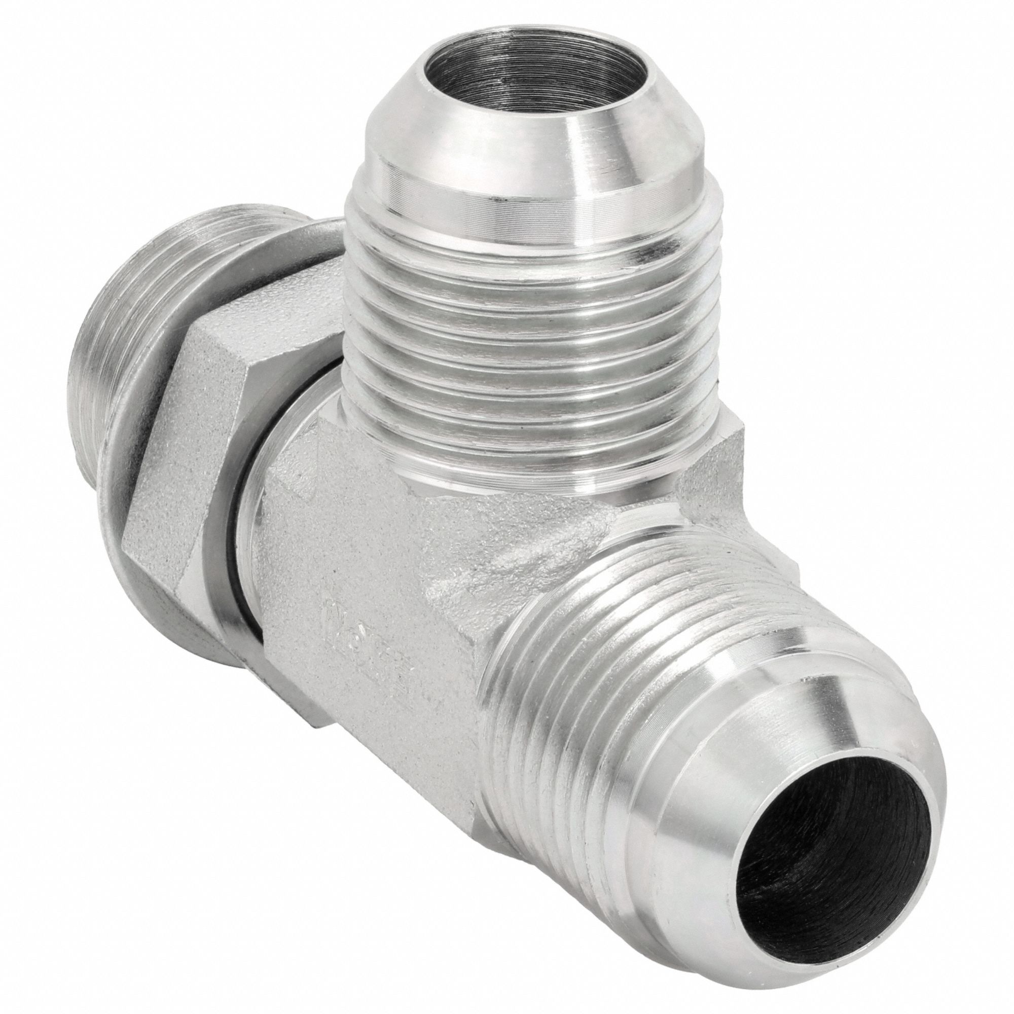 Hydraulic Hose Adapter: 1 1/4 in x 1 1/4 in x 1 1/4 in Fitting Size, Male x Male x Male, Rigid, Tee