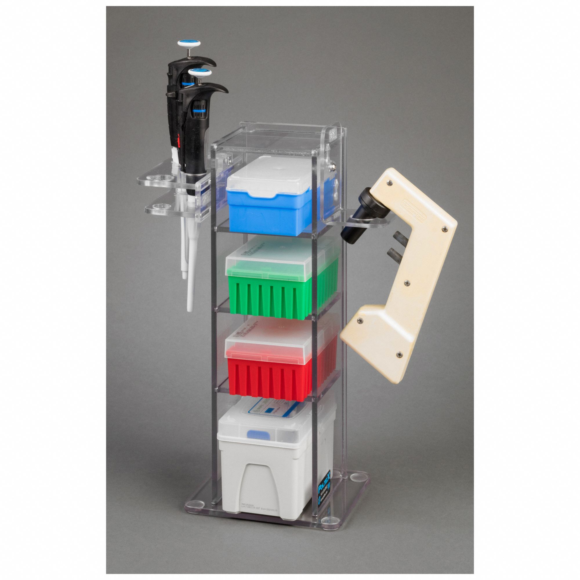 POLTEX, Holds 4 Boxes of Tips, Benchtop, Lab Bench Vertical Organizer