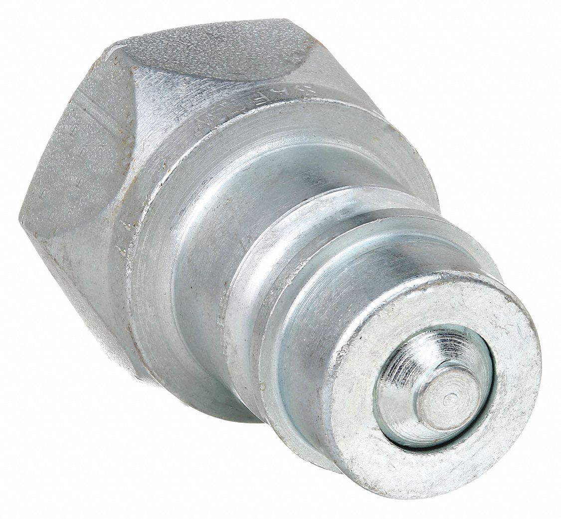 Hydraulic Quick Connect Hose Coupling: 1/2 in Coupling Size, Steel, Female, NPT