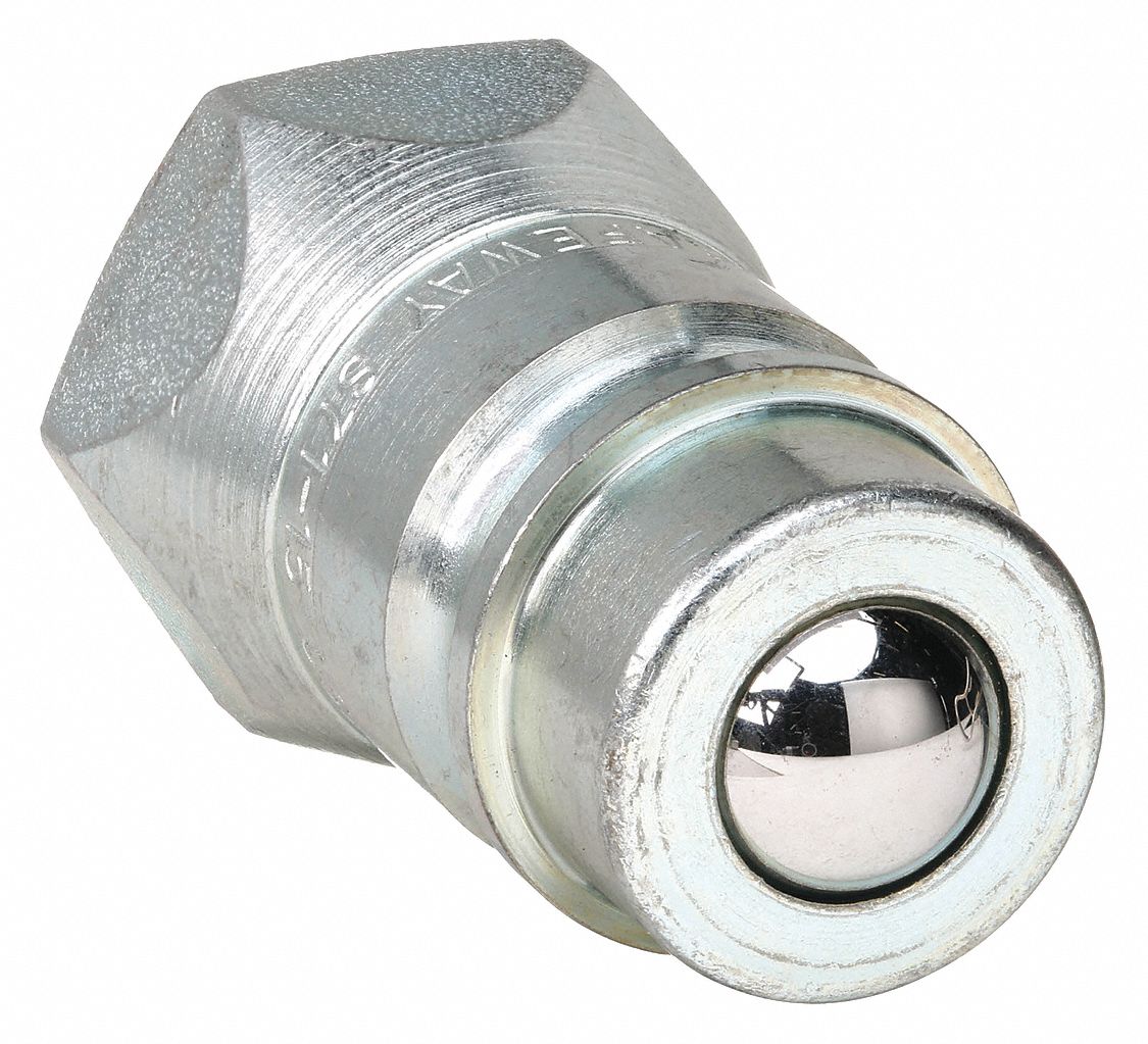 Hydraulic Quick Connect Hose Coupling: 1/2 in Coupling Size, Steel, Female, ORB