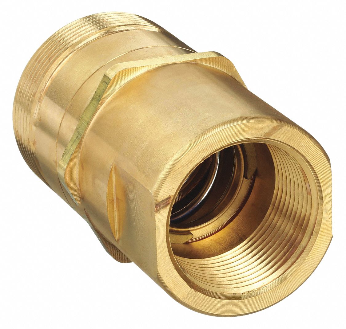 Hydraulic Quick Connect Hose Coupling: 1 1/4 in Coupling Size, Brass, FNPT