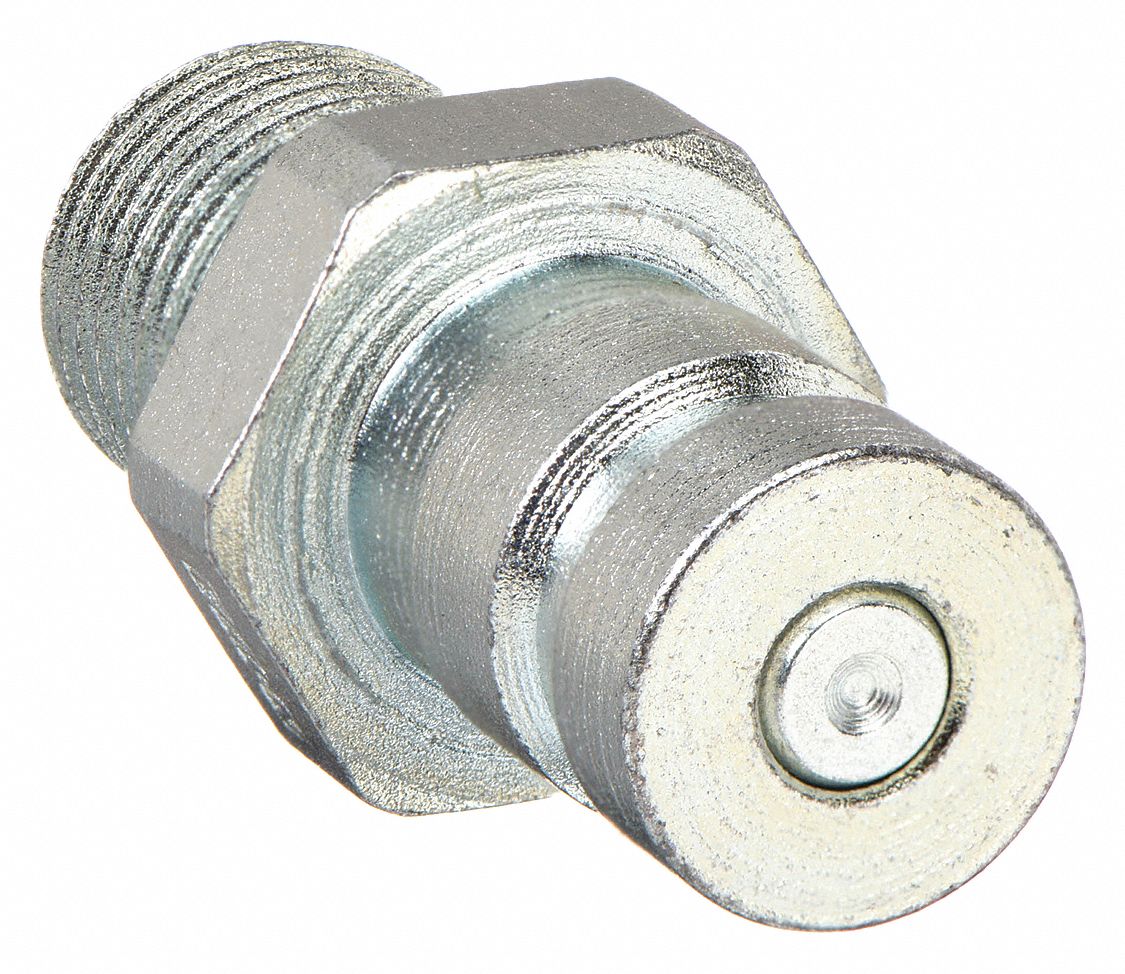 Hydraulic Quick Connect Hose Coupling: 1/4 in Coupling Size, Steel, 1.89 lpm Max. Flow Rate