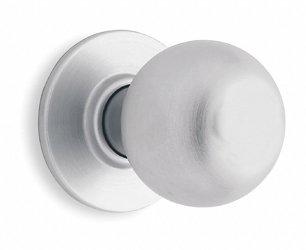 Door Lockset: Passage Knob Locksets, Chrome, ADA Compliant