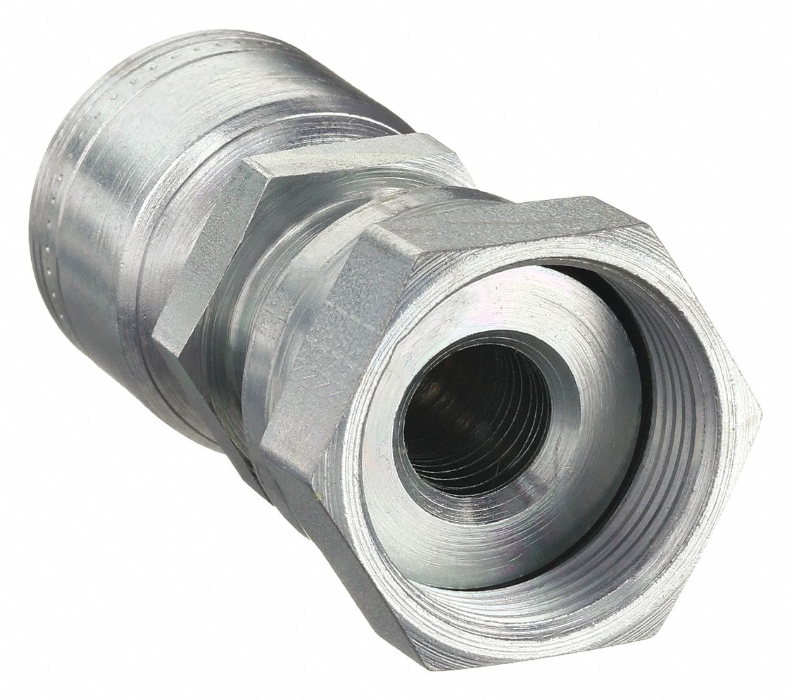 Hydraulic Crimp Fitting: Steel x Steel, Straight, -12 For Hose Dash Size, ORS x Crimp