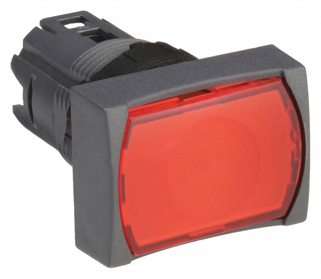 Flush Push Button: Red, 16 mm Mounting Size, Non-Metallic, Maintained