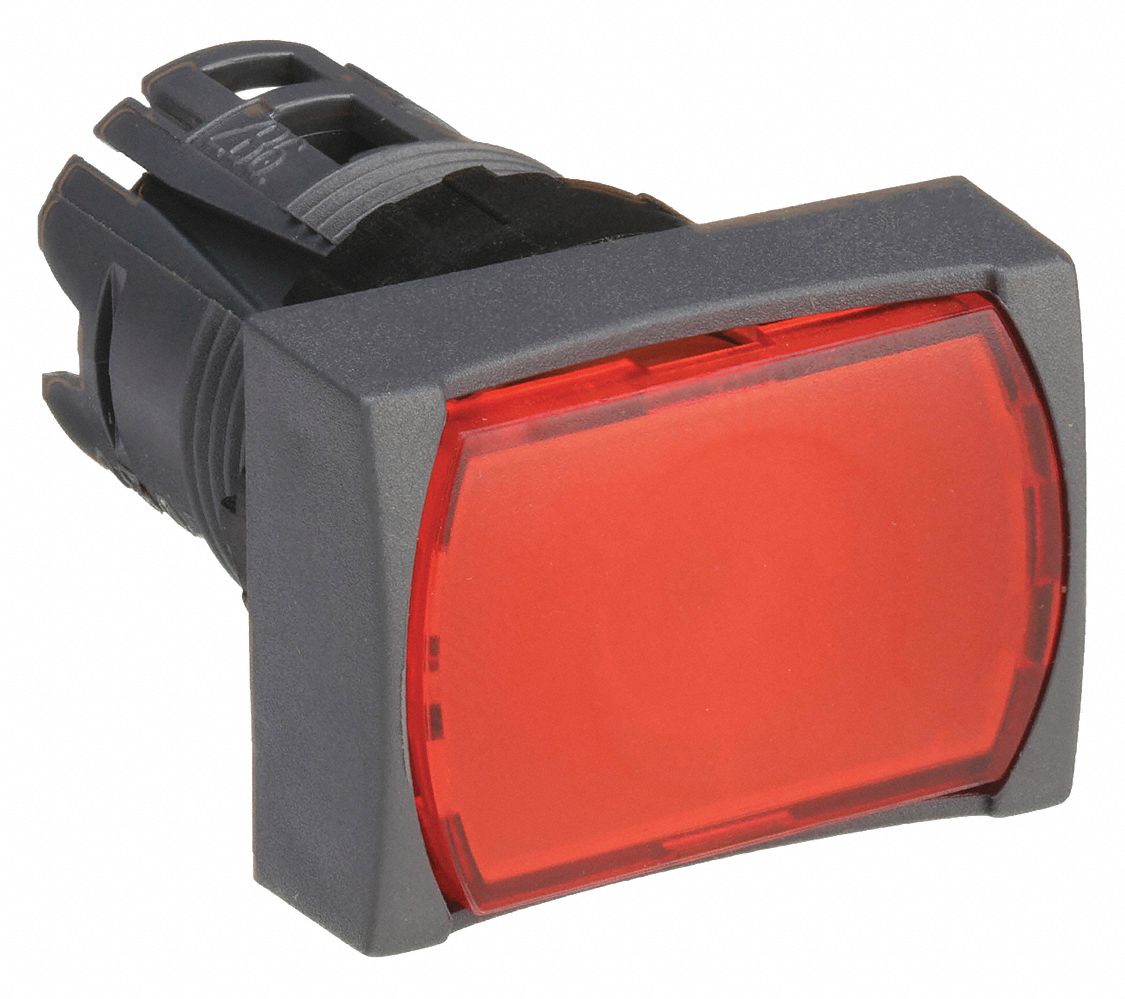 Flush Push Button: Red, 16 mm Mounting Size, Non-Metallic, Momentary