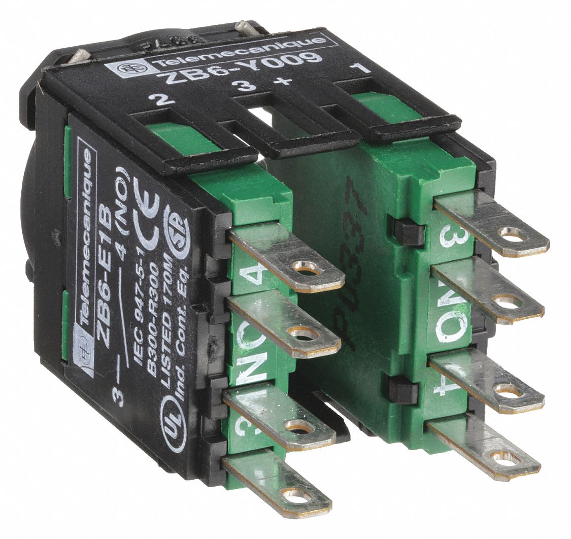 Contact Block: 16 mm Panel Mounting Size, 2NO, Momentary, ZB6 Series