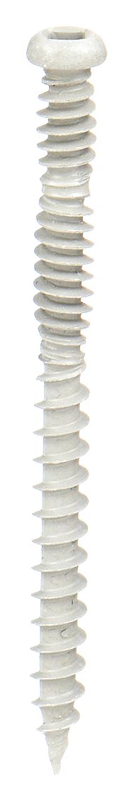 Composite Screw: #10 Size, 2 1/2 in Lg, Steel, Durafast, Pan, Square, 2, 125 PK