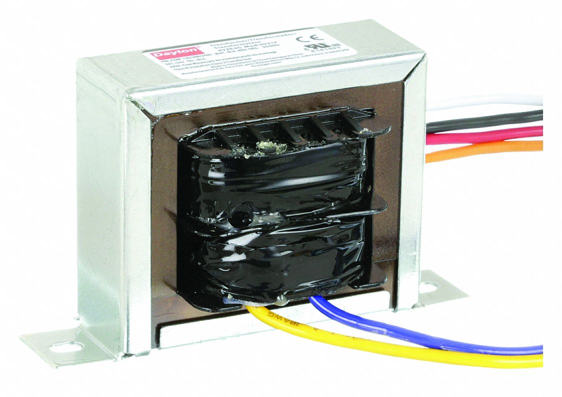 CLASS 2 TRANSFORMER, 40VA, 120V AC/208V AC/240V AC, 24V AC, PRIMARY FUSE, FOOT, WIRE LEAD