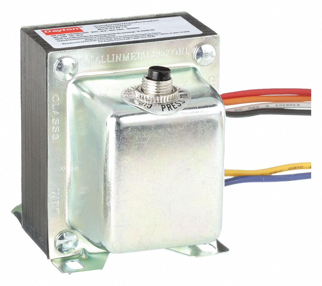 CLASS 2 TRANSFORMER, 60VA, 120V AC/208V AC/240V AC, 24V AC, CIRCUIT BREAKER, FOOT, WIRE LEAD