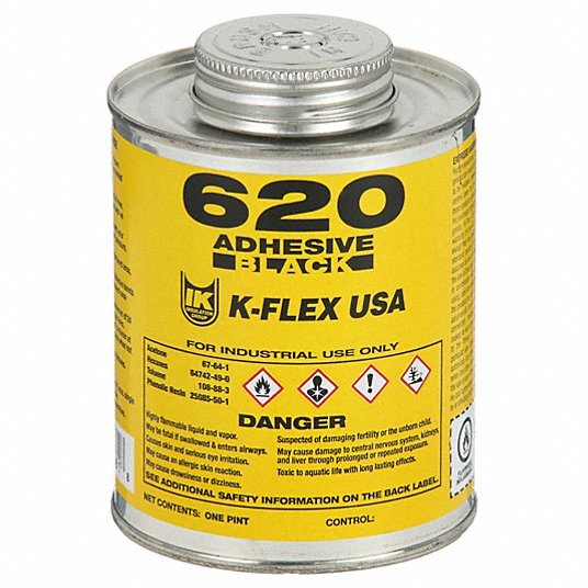 K-FLEX USA Contact Cement: 1 pt Can, 620 Series, Black
