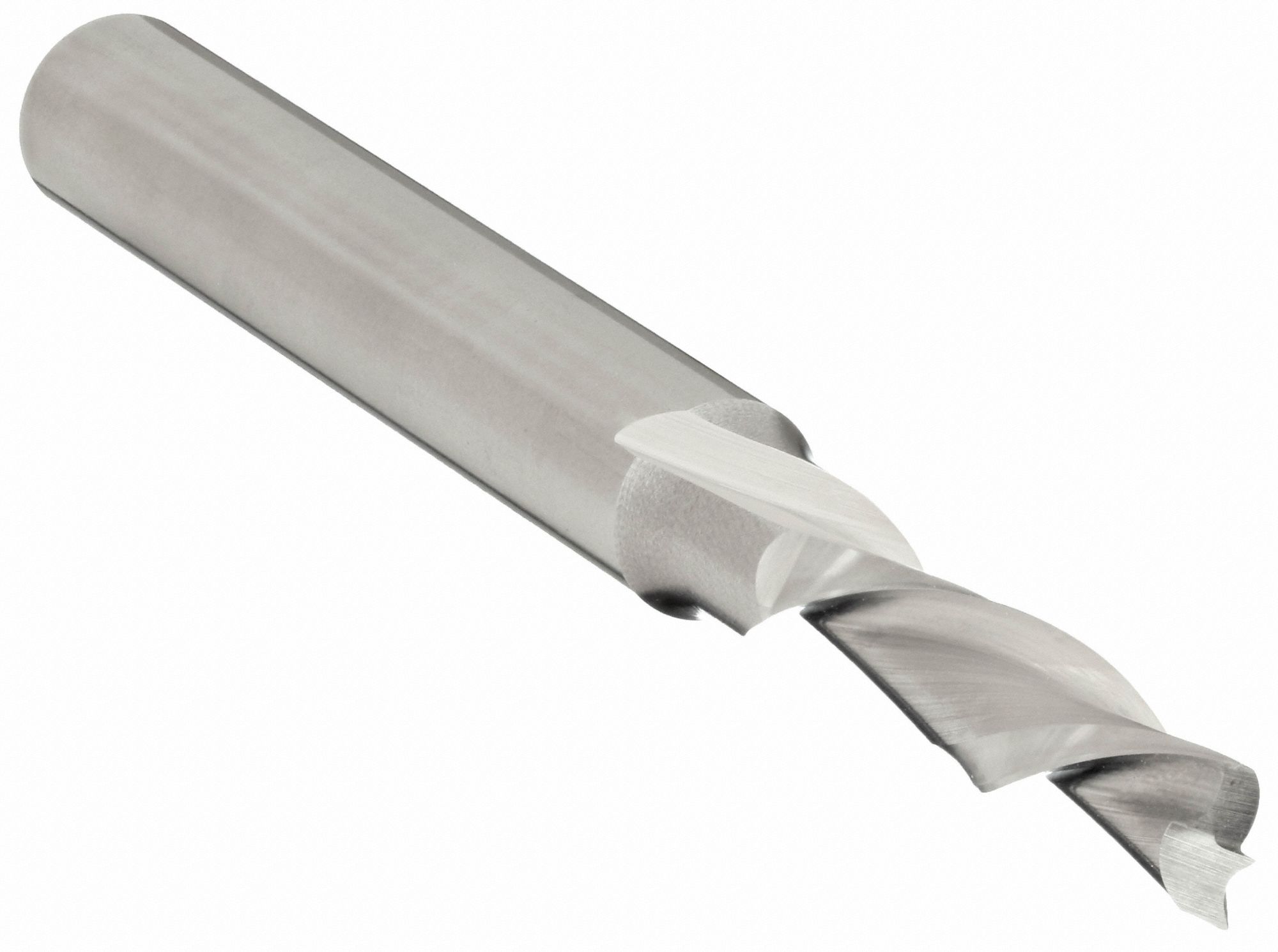 ROUTING END MILL, SPIRAL DOWNCUT, SOLID CARBIDE, 2½ IN L, ¾ IN CUT LENGTH, 2 FLUTES