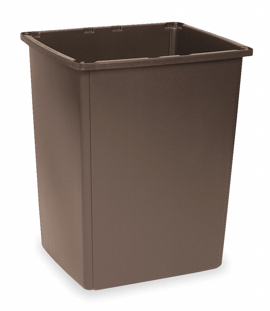 TRASH CAN,56 GAL.,BROWN,POLYETHYLENE