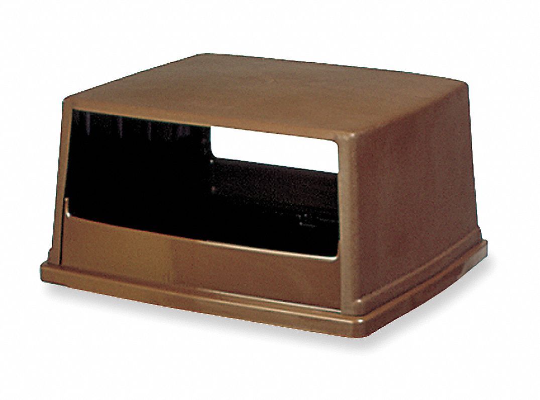 4W022 - D0247 Trash Can Top Canopy Stays Open Brown