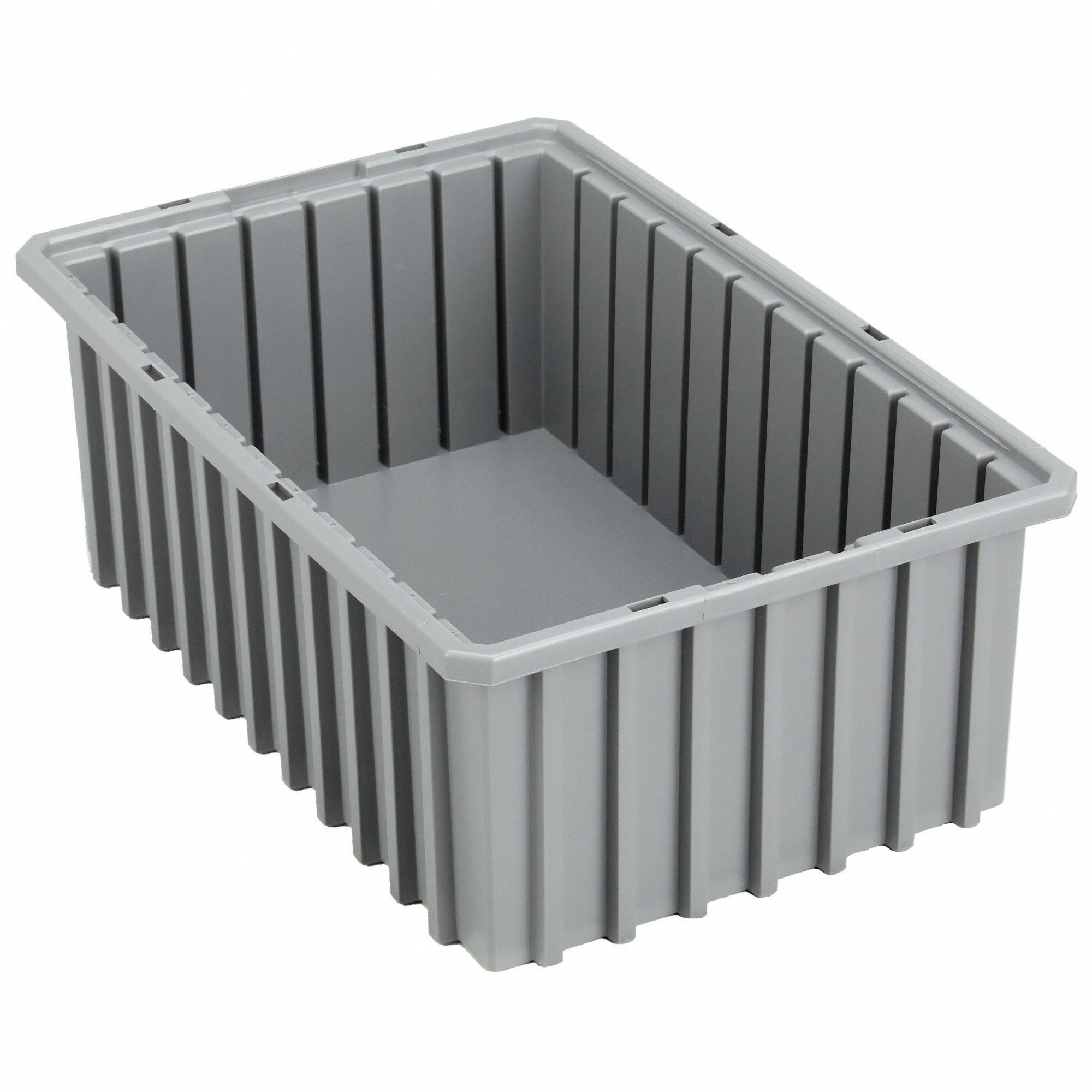 Divider Box: 0.44 cu ft, 16 1/2 in x 10 7/8 in x 6 in, Gray, Dividers Not Included