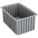 DIVIDER BOX, 0.59 CU FT, 16½ IN X 10⅞ IN X 8 IN, GREY, PLASTIC, 7 LONG DIVIDER SLOTS