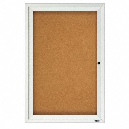 QUARTET, Cork, 24 in Wd, Enclosed Bulletin Board - 4W096|2363GGS - Grainger