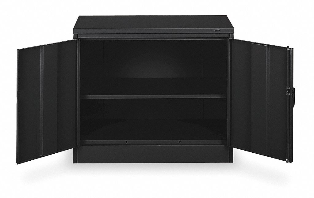 SHELVING CABINET,30" H,36" W,BLACK