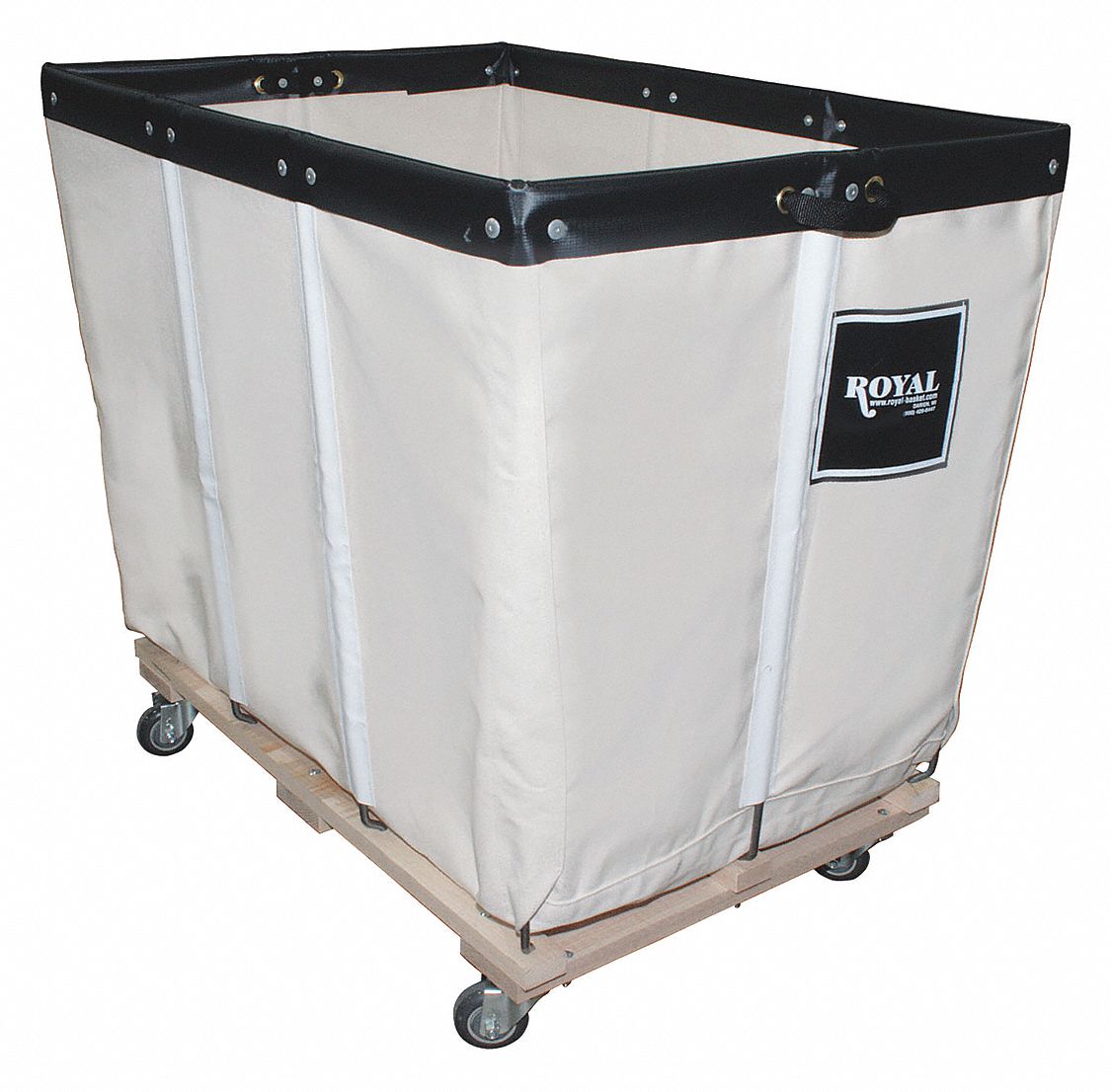 PERMANENT CANVAS LINER BASKET TRUCK, 26.7 CU FT CAPACITY, WHITE, WOOD