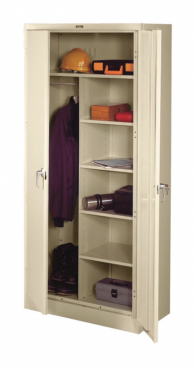 STORAGE CABINET, 36 IN X 24 IN X 78 IN, 5 SHELVES, SWING HANDLE/KEYED, 22 GA PANEL, ADJUSTABLE