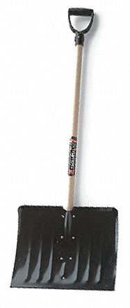 SNOW SHOVEL,STEEL BLADE,18" W