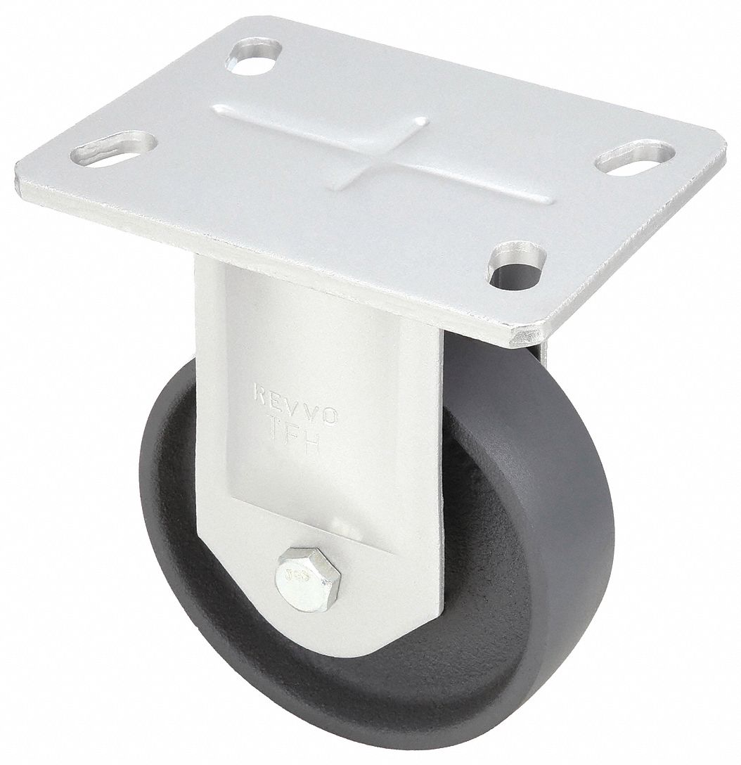 KINGPINLESS PLATE CASTER, 8 IN WHEEL DIAMETER, 2250 LB, 10⅛ IN MOUNTING H, IRON