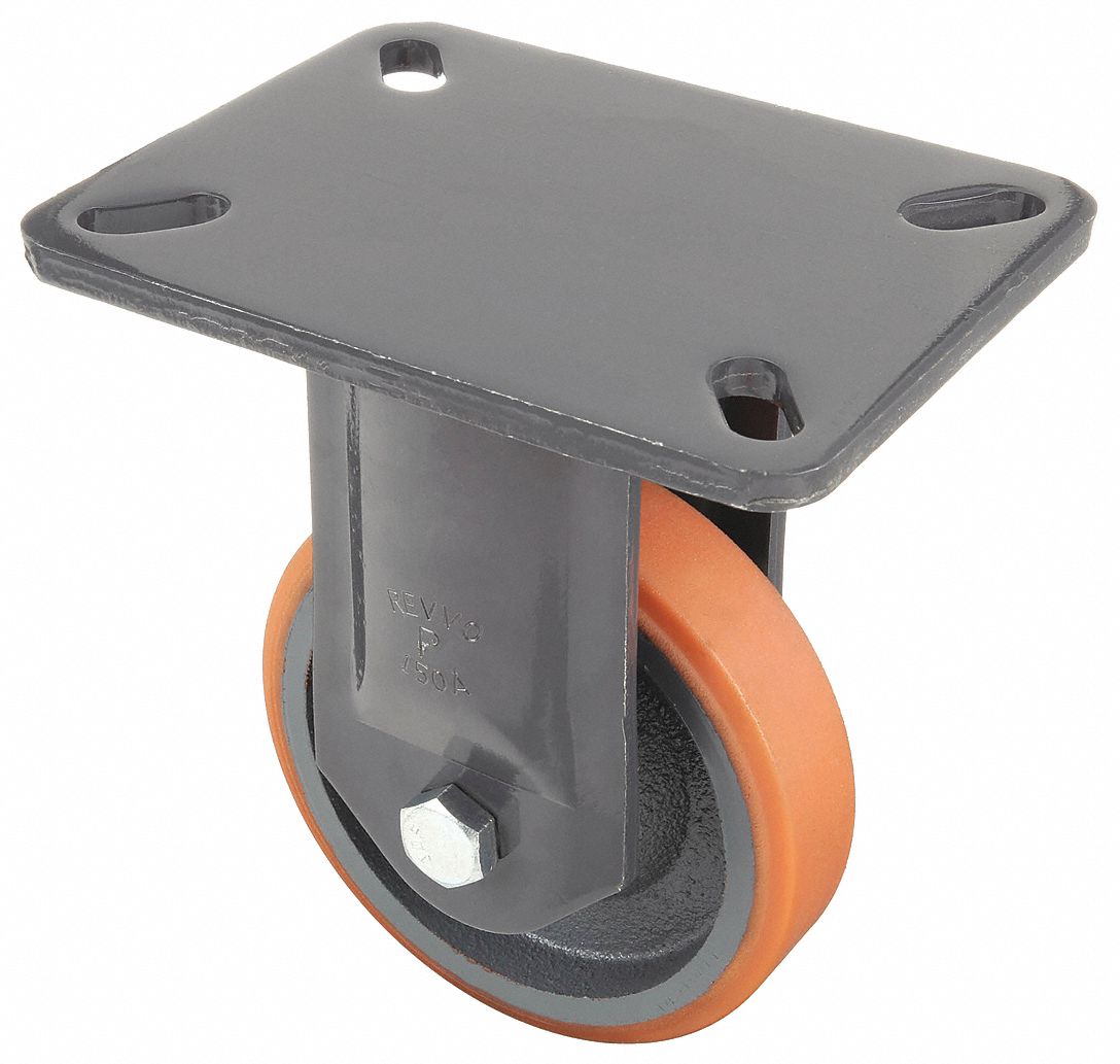 KINGPINLESS PLATE CASTER, 6 IN WHEEL DIAMETER, 1600 LB, 8½ IN MOUNTING H, FIRM
