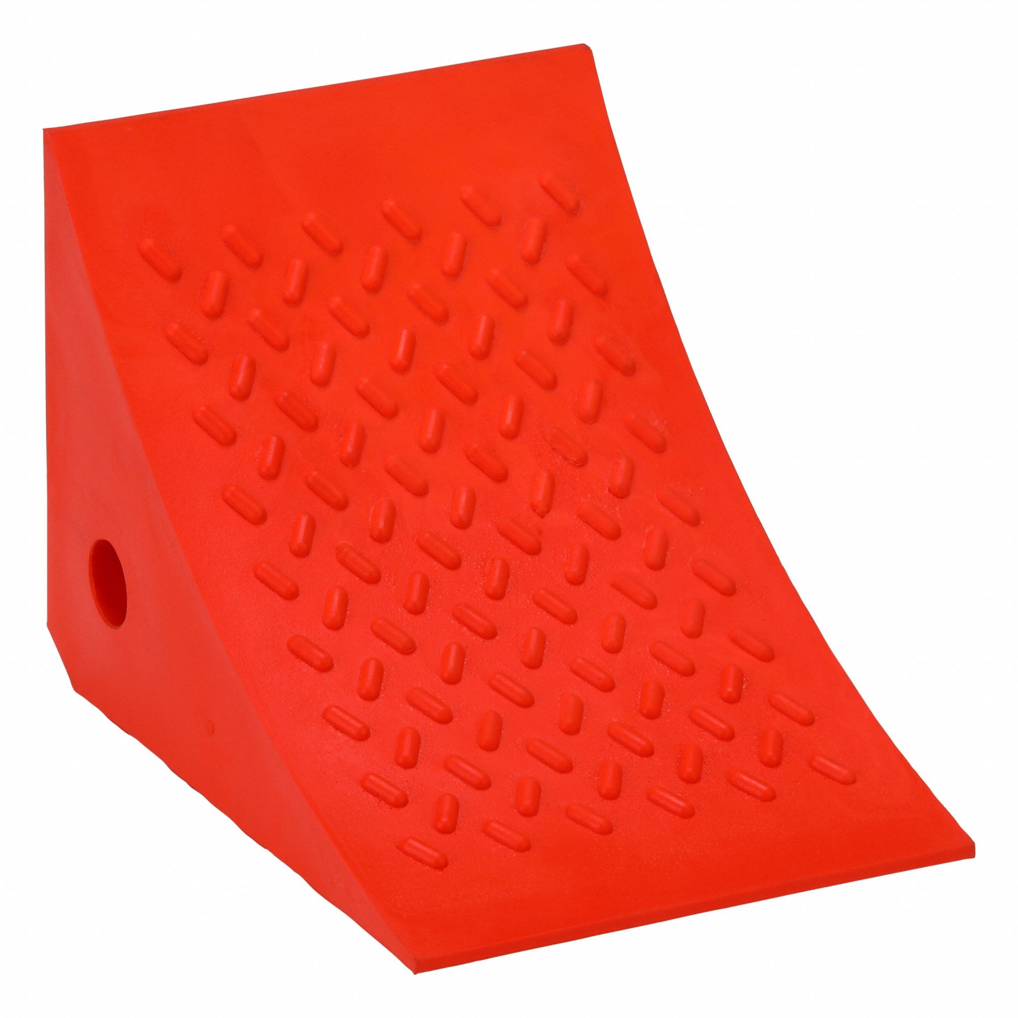Wheel Chock: Urethane, 8 in Overall Lg, 11 in Overall Wd, 8 in Overall Ht, 1 Chocks, Orange