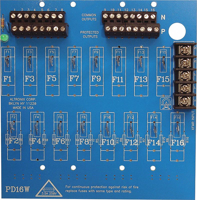 Power Dist Module 16 Output PTC: Power Dist Module, 12/24V DC