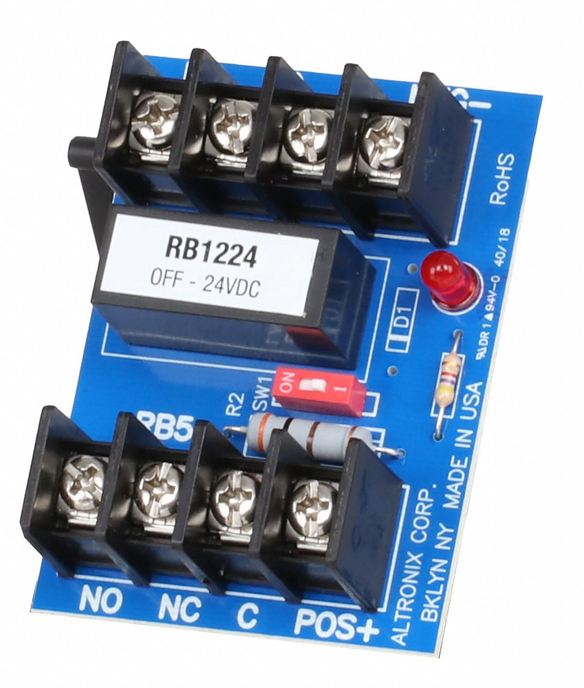 ALTRONIX, Relay Module, 12/24V DC, Relay Module 12/24VDC 75Ma DPDT ...