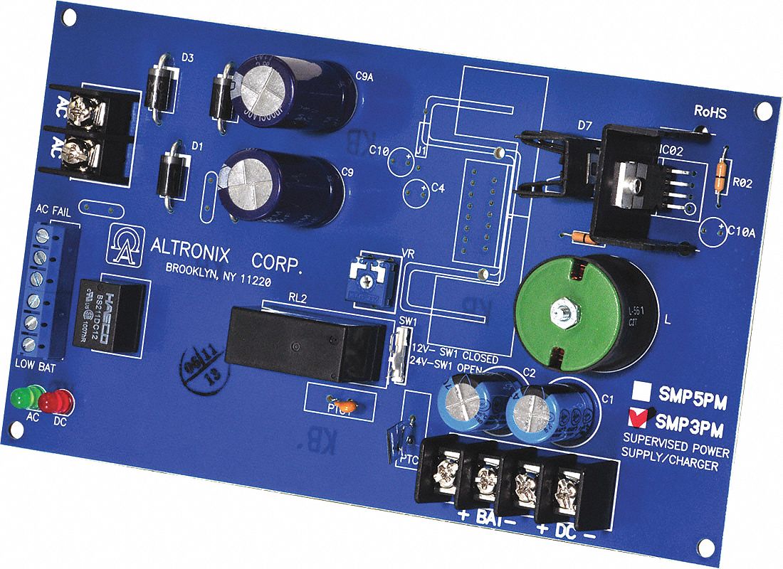 Power Supply 12/24VDC @ 2.5A Supervised: Power Supply, 12/28V AC