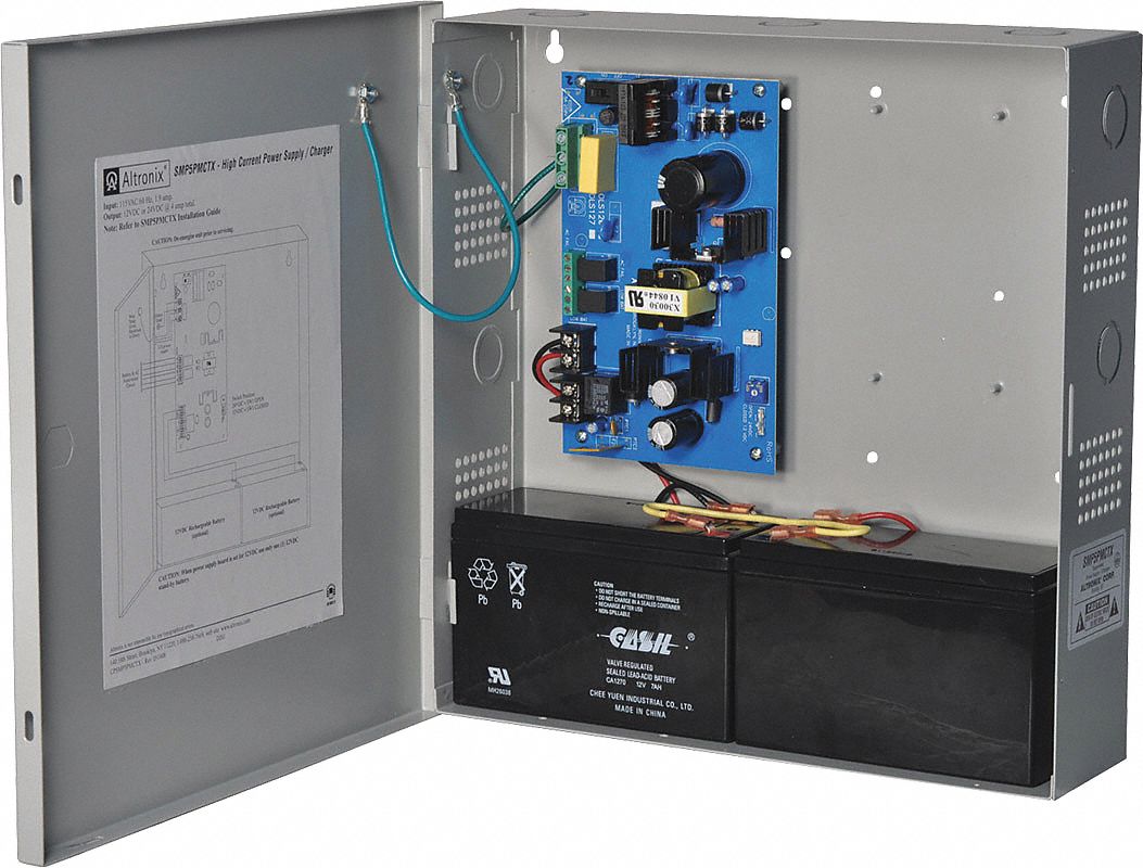 Power Supply 12VDC Or 24VDC @ 4A Supervised: Power Supply, 115/230V AC