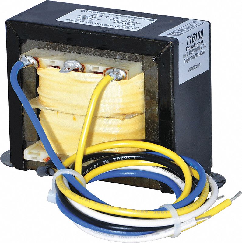 Class 2 Transformer: 100 VA Power Rating, 115V AC, 16V AC, Foot, Wire Lead, Wire Lead